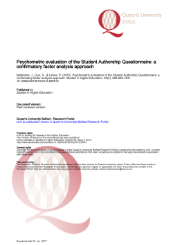 Psychometric evaluation of the Student Authorship