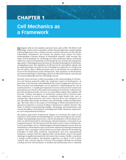 CHAPTER 1 Cell Mechanics as a Framework