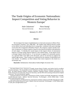 The Trade Origins of Economic Nationalism: Import