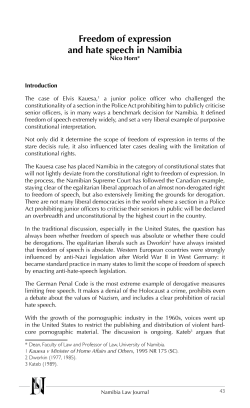 Freedom of expression and hate speech in Namibia