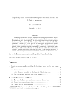 Ergodicity and speed of convergence to equilibrium for diffusion