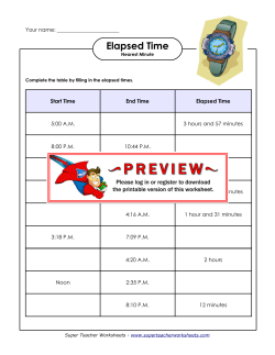 Elapsed Time - Super Teacher Worksheets