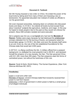 Qin Shi Huang imposed a new order on China. He ended the power