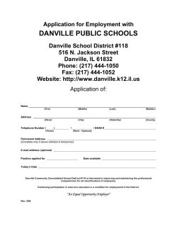 Application for Employment with - Danville School District No. 118