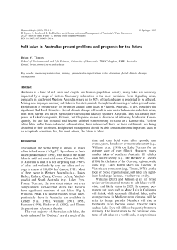 Salt lakes in Australia: present problems and