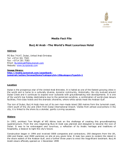 Media Fact File Burj Al Arab &ndash;The World`s Most