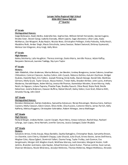Honor Roll Listings - Lenape Valley Regional High School