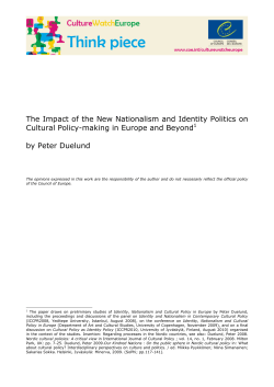 The Impact of the New Nationalism and Identity Politics on