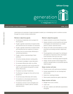 Mentee`s objectives/goals: Mentor`s objectives/goals: steps mentee