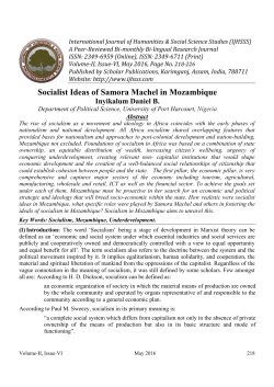 Socialist Ideas of Samora Machel in Mozambique