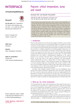 Popcorn: critical temperature, jump and sound
