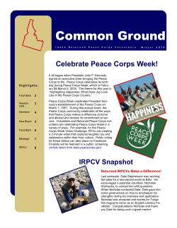Common Ground - Idaho Returned Peace Corps Volunteers