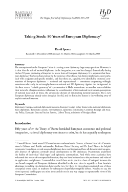 Taking Stock: 50 Years of European Diplomacy