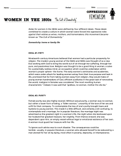 Roles for women in the 1800s were defined by - juniorhdhs15-16