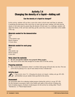 Activity 7.4 Changing the density of a liquid&mdash;Adding salt
