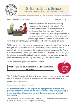 2016 Term 3 Dates - St Bernadette`s School