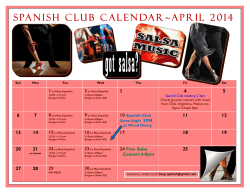 SPANISH CLUB CALENDAR~April 2014
