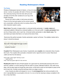 Reading Shakespeare Aloud