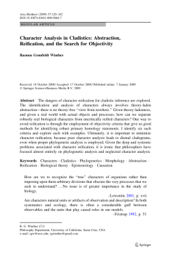Character Analysis in Cladistics