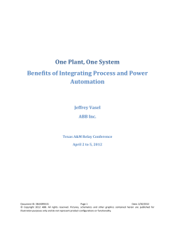 One Plant, One System Benefits of Integrating Process and Power