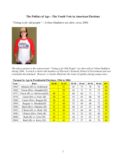 The Politics of Age&mdash;The Youth Vote in American Elections &ldquo;Voting