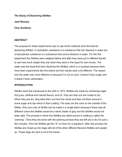The Study of Dissolving Skittles Jack Rooney Cary