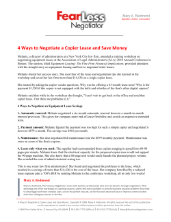 Leasing: It`s All in the Fine Print, Win or Lose