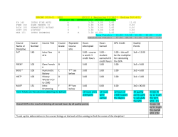 Course Name or Discipline Course Number Course Title Course