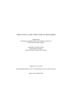 ASPECTS OF CLAUSE STRUCTURE IN VIETNAMESE