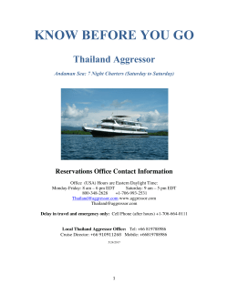 KNOW BEFORE YOU GO Thailand Aggressor