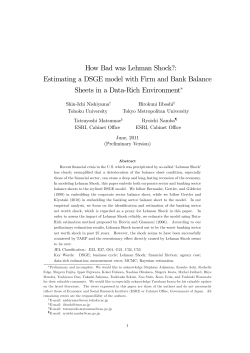 How Bad was Lehman Shock? - American Economic Association