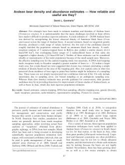 Andean bear density and abundance estimates &mdash; How reliable and