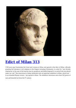 Edict of Milan 313 - Medieval Histories