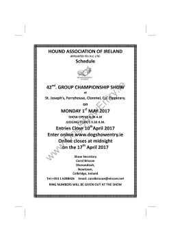 Schedule - DogShowEntry.ie