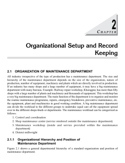 Organizational Setup and Record Keeping