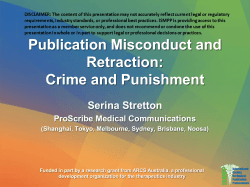Publication Misconduct and Retraction: Crime and Punishment