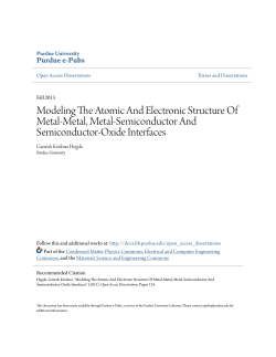 Modeling The Atomic And Electronic Structure Of - Purdue e-Pubs