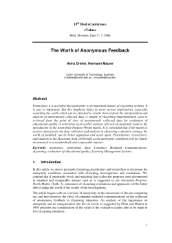 The Worth of Anonymous Feedback
