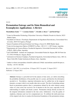 Permutation Entropy and Its Main Biomedical and Econophysics