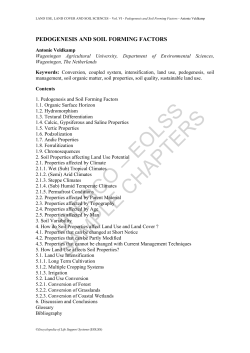 Pedogenesis and Soil Forming Factors