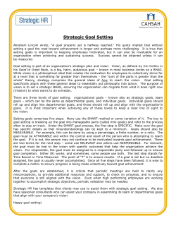 Strategic Goal Setting