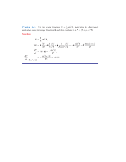 Problem 3.43 For the scalar function U = 1 sin2 &theta;, determine its