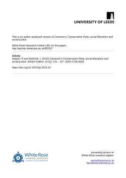 Cameron`s Conservative Party, social liberalism and social justice
