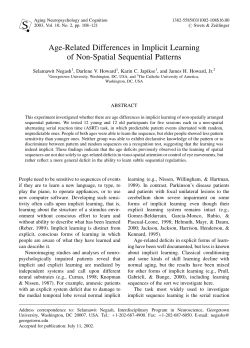 Age-Related Differences in Implicit Learning of