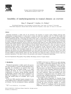 ergometrine in tropical climates