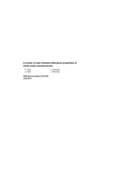 A review of near infrared reflectance properties of metal oxide
