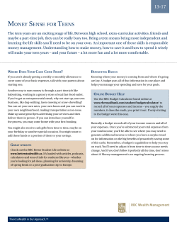 Money Sense for Teens - RBC Wealth Management