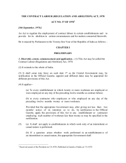 THE CONTRACT LABOUR (REGULATION AND ABOLITION) ACT