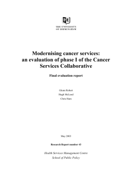 Modernising Cancer Services