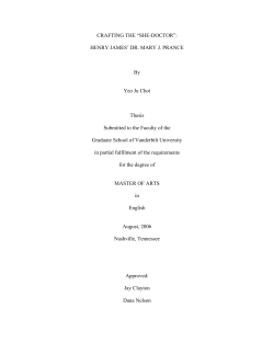 HENRY JAMES` DR. MARY J. PRANCE By Yeo Ju Choi Thesis